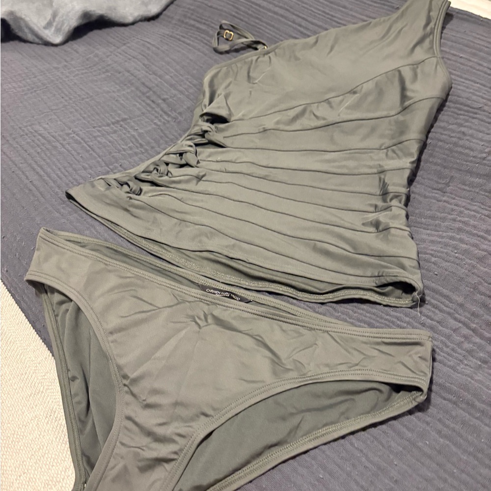 Carmen Marc Valvo Olive Swimwear